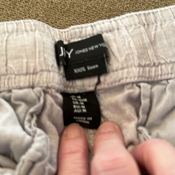 Jones New York Linen Pull On Elastic Pants Size Medium Khaki (TD) - Picture 4 of 5